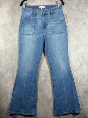 Lucky Brand Stevie High Rise Flare Jeans Womens Size 6 Blue Denim Boho Retro